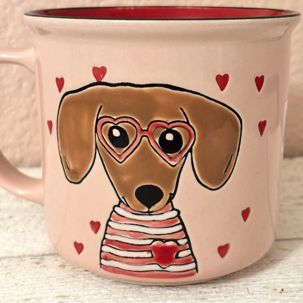 Spectrum Designz Dachshund Heart Glasses DUTCHES DOG 18oz Mug NEW